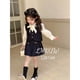 thumbnail image 1 of Ropa infantil nueva para niñas, estilo preppy, vestido de moda, vestido de bebé de primavera y otoño, traje de tres piezas, 1 of 5