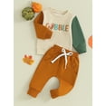 thumbnail image 4 of GXFC Baby Boys Thanksgiving Outfits Set Clothes 6M 12M 18M 2T 3T Toddler Boys Long Sleeve Turkey  Print Sweatshirt+Drawstring Pants 2Pcs Thanksgiving Clothing for Kids Boys, 4 of 9