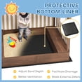 thumbnail image 6 of Qaba Kids Wooden Sandbox with Canopy Fully Covered, Outdoor Large Wood Sand Pit with 2 Bench Seats, Bottom Liner, 56" x 40" x 52", Brown, 6 of 10