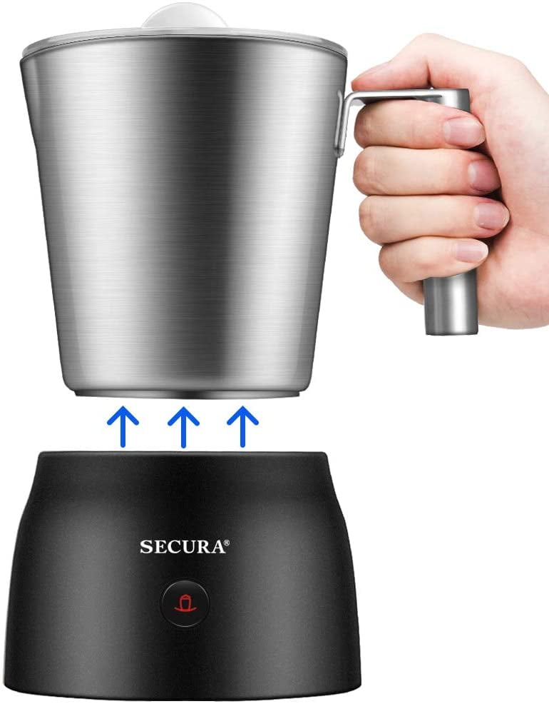 Secura Electric Automatic Milk Frother and Hot Chocolate Maker Machine  250ml 17 oz Stainless Steel Dishwasher Safe Removable Milk Jug - The Secura