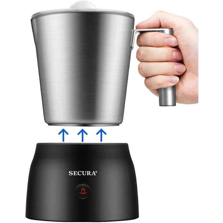 Secura 4 in 1 Electric Automatic Milk Frother and Hot Chocolate Maker  Machine 17oz/500ml Foam Stainless Steel Dishwasher Safe Cordless Detachable  Milk Jug 