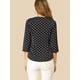thumbnail image 5 of Top de blusa de oficina vintage con botones de manga 3/4 y lunares para mujer Negro XL, 5 of 6