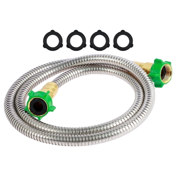 Short Garden Hose 3ft Female to Female 304 Stainless Steel Leader Hose Heavy Duty Water Hose Connector
