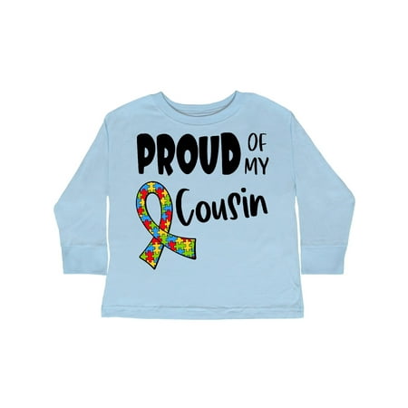 

Inktastic Proud of my Cousin Autism Awareness Puzzle Piece Ribbon Gift Toddler Boy or Toddler Girl Long Sleeve T-Shirt