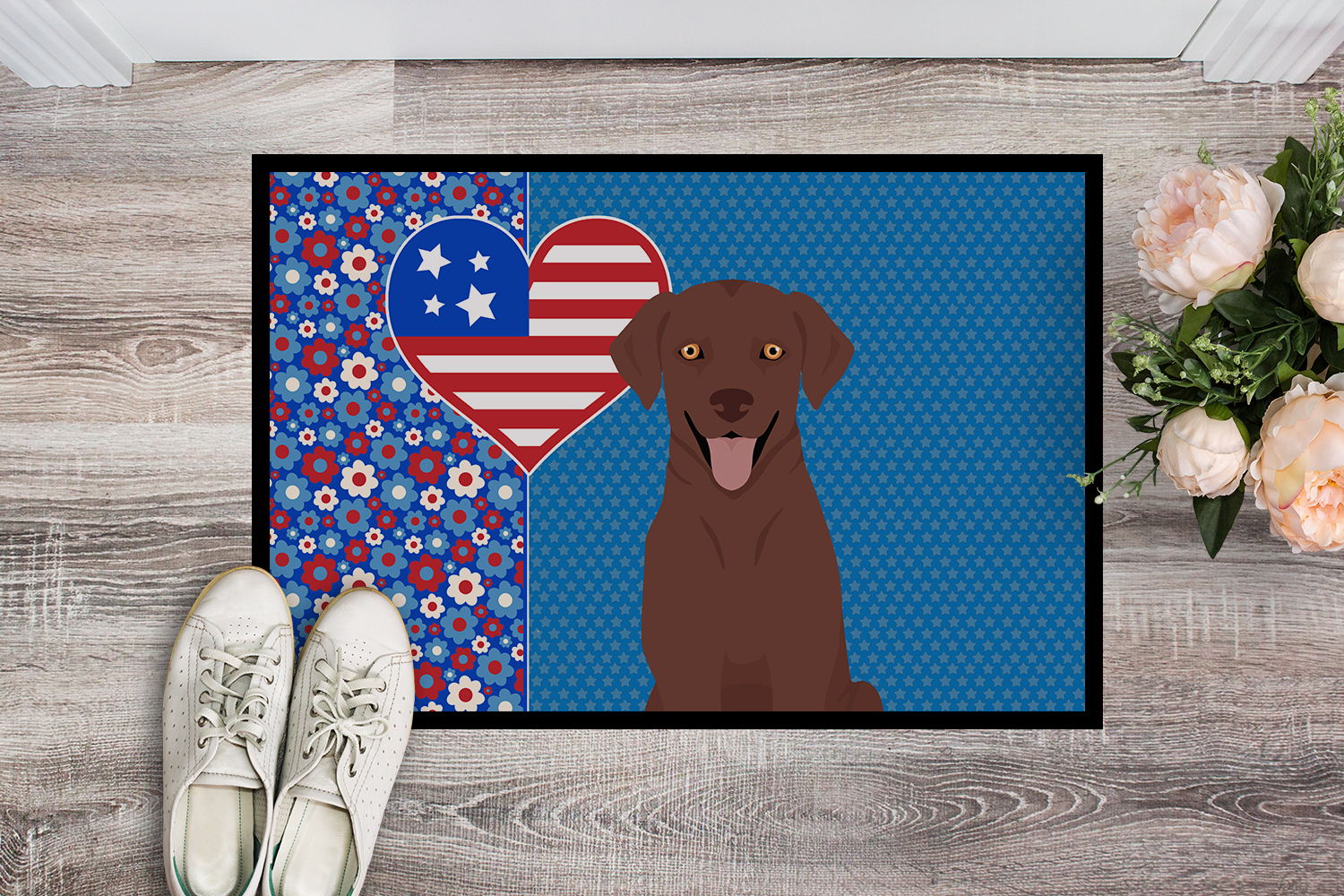 Chocolate Labrador Retriever Indoor or Outdoor Mat 24x36 36 in x 24 in