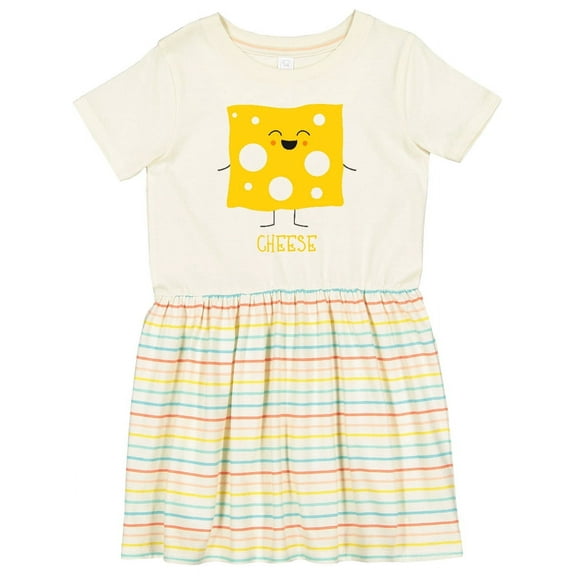 Inktastic Cute Kawaii Cheese Girls Toddler Dress