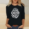 thumbnail image 2 of RKSTN Hauts Grande Taille pour Femmes Ufs de Pâques Mignons Imprimés Lapin Coupe Ample Col Rond Manches 3/4 Printemps Été Blouse Douce, 2 of 4