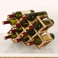 thumbnail image 1 of Estante Plegable para Vino BLESIY 10 botellas de madera oscura, 1 of 7