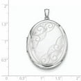 thumbnail image 4 of Designer Sterling Silver Rhodium-Plated With Side Swirls 34Mm Oval Locket (Length=34) (Width=28) Made In Hong Kong, 4 of 4