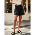 thumbnail image 3 of Summer Women High Waisted Casual Denim Shorts Denim Shorts Wide Leg Shorts with Pockets, 3 of 6