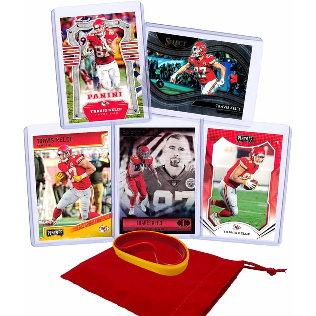 Cartas de fútbol Panini Bowman Topps Travis Kelce, paquete de 5