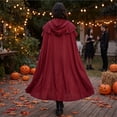 thumbnail image 6 of Wizard Cosplay, Wizard Costume, Witch Costume Cloak, Historical Cape, Medieval Hooded Cloak, Renaissance Hooded Cloak for Women Men, Adult Medieval Cape With Hood, Viking Cloak, Wine S, 6 of 6