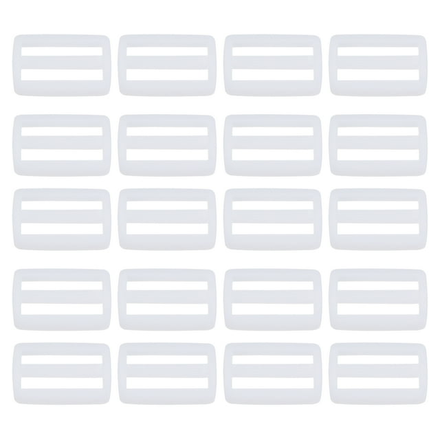 Unique Bargains Bright White Tri-Glide Slide Buckles Webbing Strap Fastener, 100 Pack