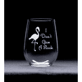 thumbnail image 4 of C&M Personal Gifts 17 oz I Don't Give a Flock - Flamingo Themed Stemless Wine Glass, 4 of 5