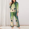 thumbnail image 2 of Saiise Adorable Kawaii Fennel Character Print Women Soft Pajama Sets,Long Sleeve Sleepwear Button Up 2-Piece Pjs Lounge Sets-X-Large, 2 of 7