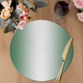 thumbnail image 3 of Dark Green Ombre Round 15 Inch Placemats Set of 8, Modern Gradient Abstract Art HeatResistant Non Slip Place Mats for Dining Table, Wipeable Braided Kitchen Table Mats for Housewarming, 3 of 9