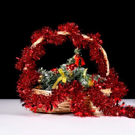 2m Christmas Tinsel Garland Metallic Tinsel Garland Shiny Hanging