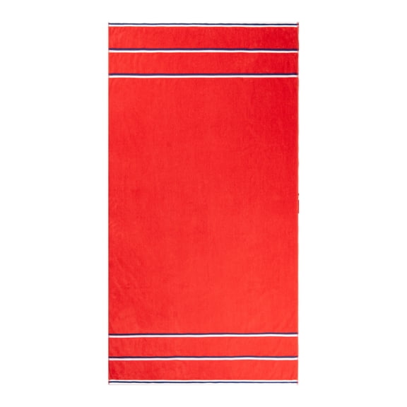 Mainstays Patriotic Cotton Blend Cabana Beach Towel, 36 x 72 in, Red