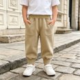 thumbnail image 2 of Faraee Kids Jogger Pants Elastic Waist Toddler Boys Casual Sweatpants with Side Pockets 2T 3T 4T 5T 6T 7T Loose Fit Solid Color Cotton Active Soft Trousers, 2 of 9