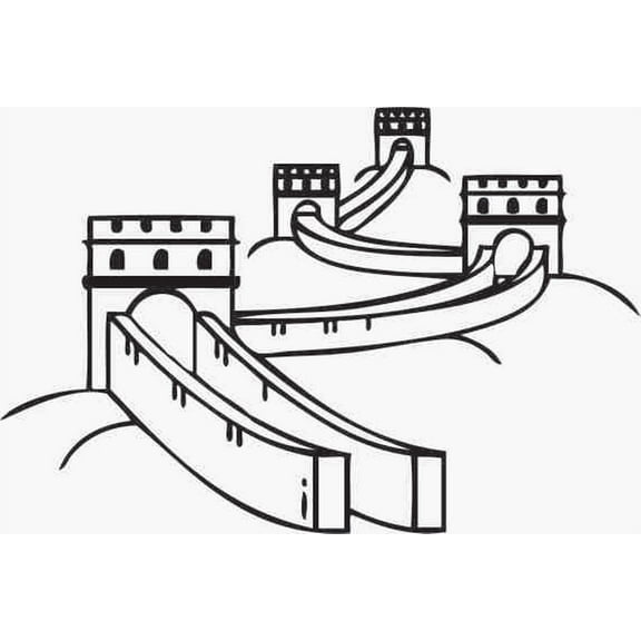 Printtoo Great Wall of China Pattern Scarp-booking Square Wooden Rubber Stamps-2 x 2 Inches