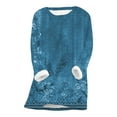 thumbnail image 2 of Tejiojio Women Clothes Women's Winter Leisure Temperament Fashion Plush Warm Underwear Ethnic Wind Flower Long Sleeve Round Neck Top, 2 of 4
