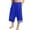 Blue, variant on Kids Boys Japanese Kimono Beach Pants Linen Capri Summer Harem Pants Wide Leg Cropped Pant Loose Pockets Trousers