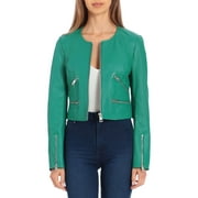 BAGATELLE.NYC Cropped Lamb Leather Moto Jacket