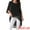 Black, variant on Women's 3/4 Sleeve High Low Hem Scoop Neck Chiffon Blouses XL White