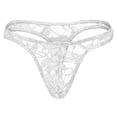 thumbnail image 4 of SGFCWSX Men's Lace Semi-Sheer Thong in One-Size** White Free Size, 4 of 6