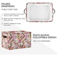 thumbnail image 3 of Storage Basket Vintage Floral Bird Storage Bin with Handle , Large Storage Cube Collapsible for Shelves Closet Bedroom Living Room 1PC Decor Gifts, 3 of 7