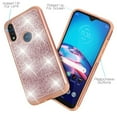 thumbnail image 3 of Value Pack + for Moto E (2020) Moto E7 with Tempered Glass Glitter Hard Case Hybrid Cell Phone Case Glitter Shock proof Edge Slim Bumper Scratch Cover (Rose Gold), 3 of 4