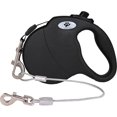 thumbnail image 1 of wonima02 16ft Retractable Dog Leash for Large Breed Dogs up to 110 lbs with a Detachable Chew Proof Extender Wire Ropes (Black L), 1 of 1
