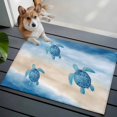 thumbnail image 4 of Summer Sea Turtle Washable Area Rug 2 x 3 ft Dark Blue Ocean Animal Gradient Sea Wave Sand, Soft Non Slip Rugs Stain Repellent Indoor Felt Carpet for Living Dining Room Bedroom Home Office, 4 of 9