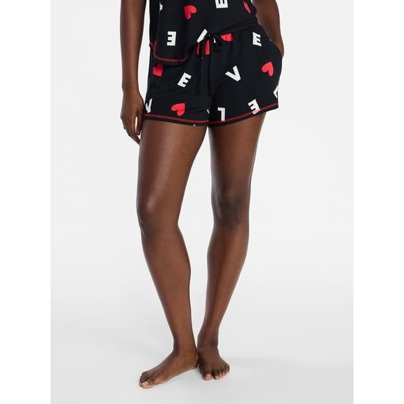 Joyspun Women's Cozy Lounge Collection Hacci Knit Sleep Shorts, 3" Inseam, Sizes XS-3X