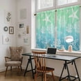 thumbnail image 5 of Teal Blue Ombre Coastal Kitchen Curtain for Berdoom Living Room Cafe 45 Inch Length, Sea Nautical Summer Beach Starfish Coral Tiers Curtains Light Filtering Drapes Window Treatment 2 Panels 52"Wx45"L, 5 of 8