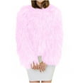 thumbnail image 2 of JGGSPWM Women's Shaggy Faux Furry Outwear Coat Jacket Long Sleeve Warm Winter Wear Pink L, 2 of 7