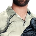 thumbnail image 5 of Crow Men's Short Sleeve Hawaiian Shirt Button Down Poplin Beach Casual Printed Unisex Summer Tops, 5 of 6