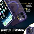 thumbnail image 4 of for iPhone 15 Plus Phone Case - Magnetic Stand, Ring Holder, Compatible with MagSafe, Military-Grade Drop Protection - Translucent Matte iPhone 15 Plus Case 6.7" for Women Men, Purple, 4 of 8