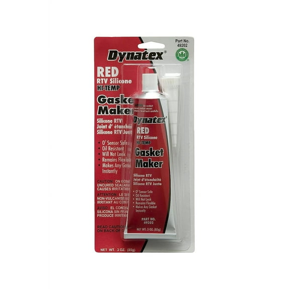 Dynatex 49202 Hi-Temp RTV Automotive Adhesive, Silicone Red, 3 oz