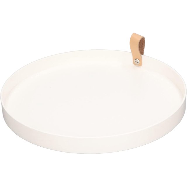 Bandeja de Tocador de Estilo Redondo, Bandeja Redonda Moderna Plato de Servicio de ABS Brillante Bandeja de Tocador Multifunción para Joyería Botellas de Perfume Cepillos