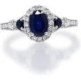 thumbnail image 4 of Rag Jewels 2.00Ct Oval Cut Blue Sapphire Diamond Engagement Wedding Band Ring 14K White Gold Plated 925 Sterling Silver For Women's -9, 4 of 4