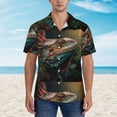 thumbnail image 2 of Fuzoiu Realistic Colorful Chameleon Print Hawaiian Shirt for Men, Summer Beach Casual Short Sleeve Button Down Shirts, Men’s Beach Summer Shirts with Pocket,XX-Large, 2 of 7