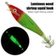 thumbnail image 2 of Anzuelo de calamar de 8 cm de madera luminosa para camarones anzuelos señuelos de pesca (+) rojo y verde Barbie Nuevos Originales, 2 of 9