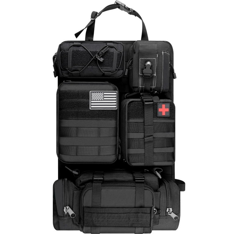 Universal Tactical Car Seat Back Organizer Bag Molle Seat Back Organizer Panel with 5 Detachable Molle Pouches Car Panel Organizer for Car Truck Ford Jeep Vehicle Walmart