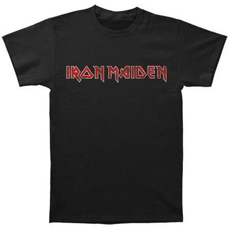 Iron Maiden Men's Distressed Logo T-Shirt Black