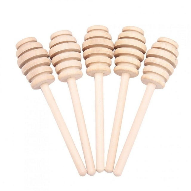 M Buder Set De 24 Palitos Dispensadores De Miel De Madera Natural Agitador Cuchara Y Utensilios De Cocina Premium Para Servir Jarabe, Caramelo Y Mermelada - 10.5 cm / 4.13 in