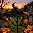 thumbnail image 5 of Mivyn The Enchanted Witch Garden Wind Spinner, Metal Halloween Yard Art Outdoor Decor, Outdoor Garden Stake Decoration, Halloween Lawn Ornament, for Garden Patio Pathway Fall Decorations (2PCS), 5 of 6