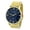 Gold, variant on Men's silver-tone business Clubbing Calendar watch 43mm 9mm thick case. Blue dial, 23mm wide silver-tone metal mesh strap fits 9 inches wrist.