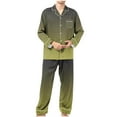 thumbnail image 1 of cllios Mens Long Sleeve Pajamas Sets Gradient Print Loungewear Ultra Soft Button Down Sleepwear 2 Pcs Pj Set with Pockets, 1 of 6