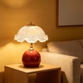 thumbnail image 5 of ICQOVD Indoor Handcrafted Eggshell Table Lamp Vintage Style Warm Light Bedside Lamp for Bedroom Living Room office Decoration, 5 of 6
